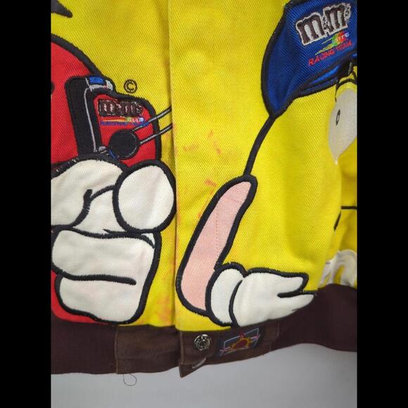 [SOLD] RARE JH DESIGNS Men's Sz XL Yellow M&M Nascar Racing Jacket Elliot Sadler - Picture 5 of 12